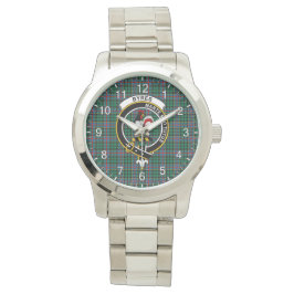 Classic Timeless Clan Byres Tartan Badge Pset Horloge
