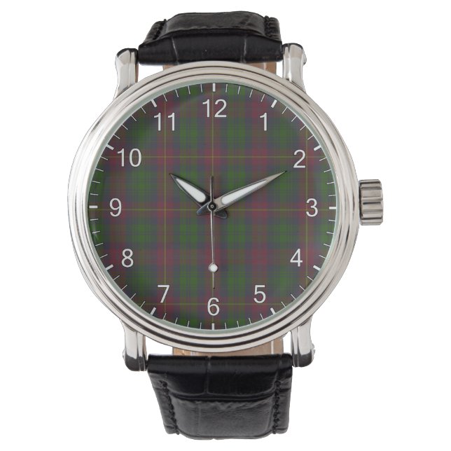 Classic Timeless Clan Cairns die Tartan spelden Horloge (Voorkant)