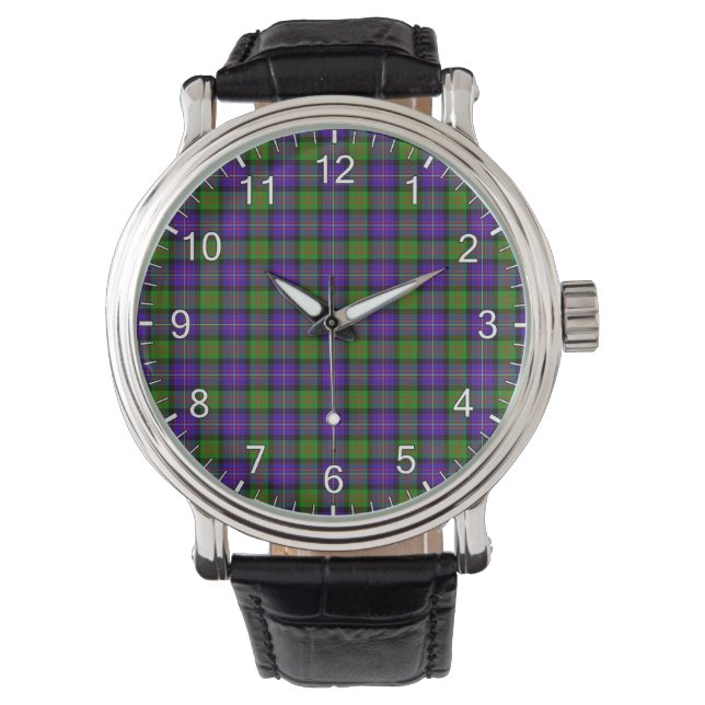 Classic Timeless Clan Cameron Tartan Pset Gift Wa Horloge (Voorkant)