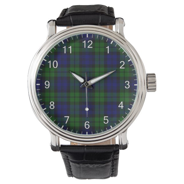 Classic Timeless Clan Campbell Tartan Pset Gift Horloge (Voorkant)