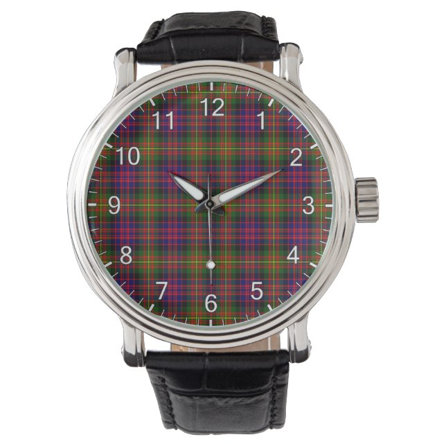 Classic Timeless Clan carnegie Modern Tartan Horloge (Voorkant)