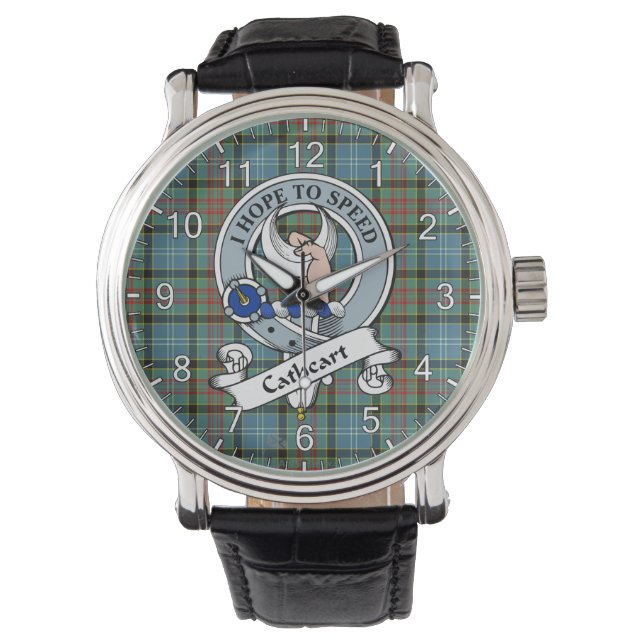 Classic Timeless Clan Cathcart Badge Tartan Watch Horloge (Voorkant)