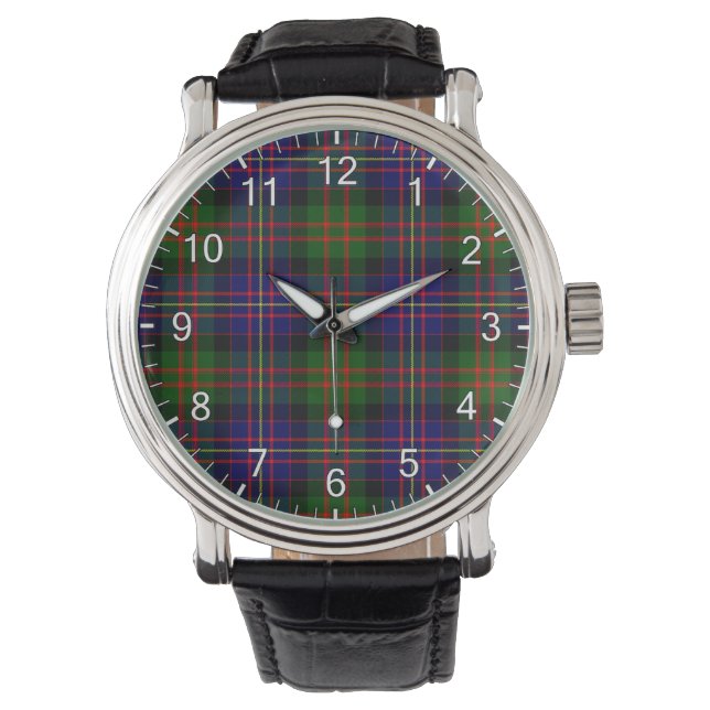 Classic Timeless Clan Chalmers Tartan Pset Gift Horloge (Voorkant)