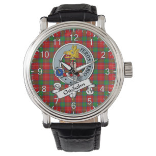 Classic Timeless Clan Chisholm Badge Tartan Watch Horloge