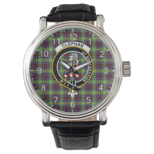 Classic Timeless Clan Clephane Tartan Badge Pset Horloge