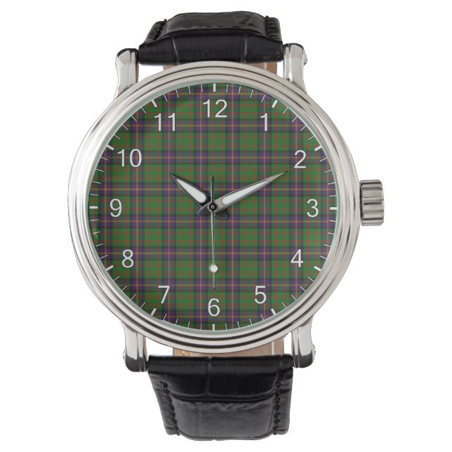 Classic Timeless Clan cochrane Hunting Tartan Plai Horloge (Voorkant)