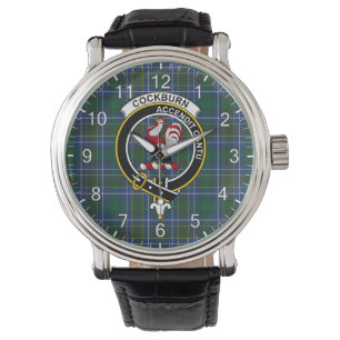 Classic Timeless clan Cockburn Ancient Tartan Badg Horloge