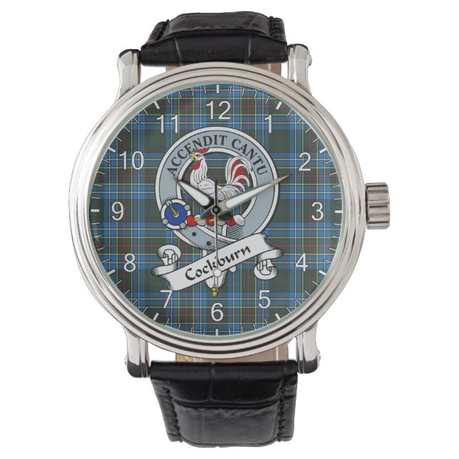 Classic Timeless clan Cockburn Badge Tartan Watch Horloge (Voorkant)