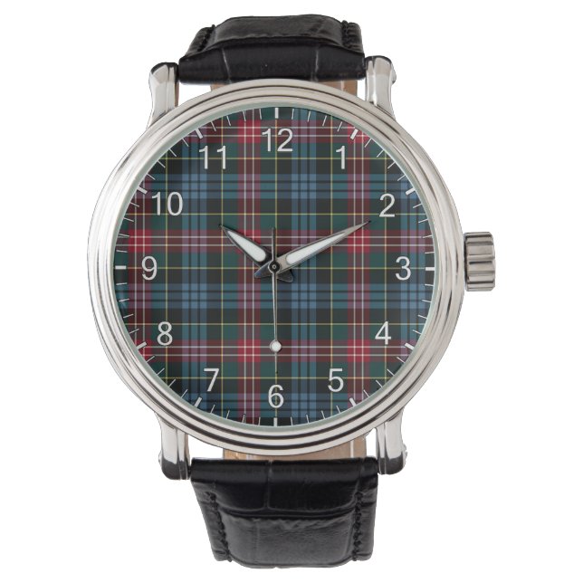 Classic Timeless Clan Comyn Tartan Pset Gift Horloge (Voorkant)