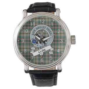 Classic Timeless Clan Craig Ancient Badge Tartan Horloge