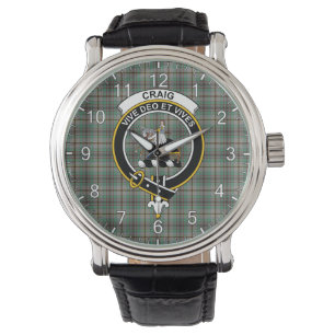 Classic Timeless Clan Craig Tartan Badge Pset Horloge