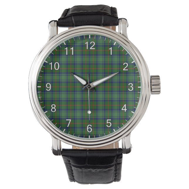Classic Timeless Clan Cranstoun Tartan Pset Gift Horloge (Voorkant)