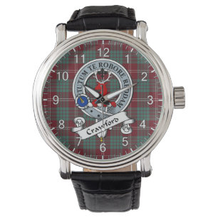 Classic Timeless Clan Crawford Badge Tartan Watch Horloge