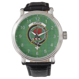 Classic Timeless Clan Currie Tartan Badge Pset Horloge