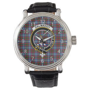 Classic Timeless Clan Dalmahoy Tartan Badge Pset Horloge