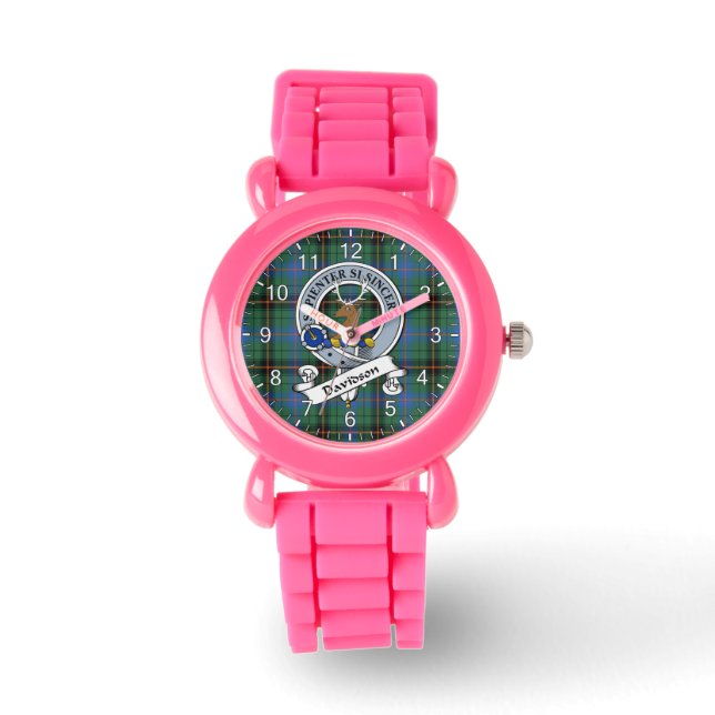 Classic Timeless Clan Davidson Ancient Badge Tarta Horloge (Voorkant)