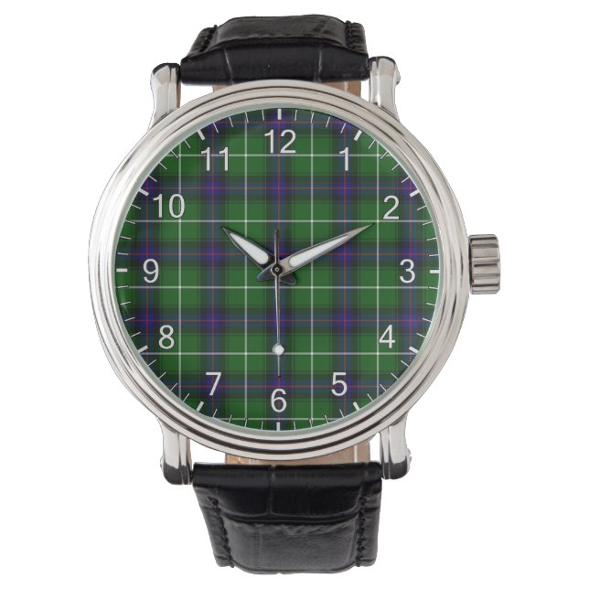 Classic Timeless Clan Donald MacDonald Tartan Plai Horloge (Voorkant)