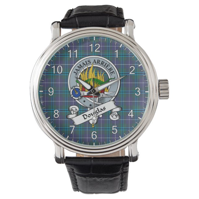 Classic Timeless Clan Douglas Badge Tartan Watch Horloge (Voorkant)