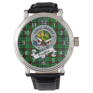 Classic Timeless Clan Douglas Hunting Badge Tartan Horloge