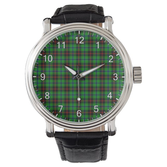 Classic Timeless Clan Douglas Hunting Tartan Pset Horloge (Voorkant)