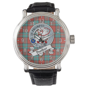 Classic Timeless Clan Dunbar Ancient Badge Tartan Horloge