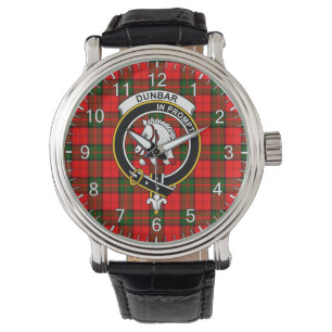 Classic Timeless Clan Dunbar Modern Tartan Badge Horloge