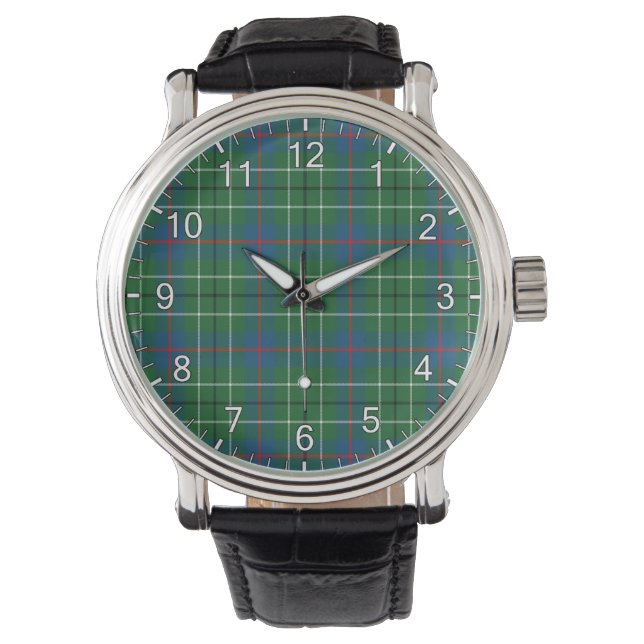 Classic Timeless Clan Duncan Ancient Tartan Pset Horloge (Voorkant)