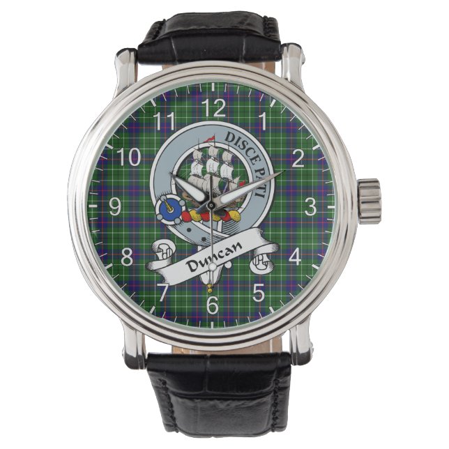 Classic Timeless Clan Duncan Modern Badge Tartan Horloge (Voorkant)