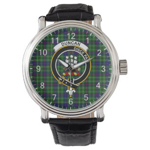 Classic Timeless Clan Duncan Modern Tartan Badge Horloge