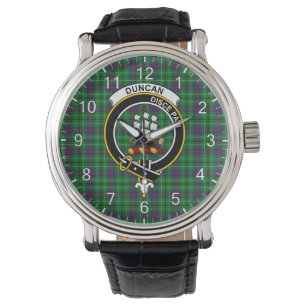 Classic Timeless Clan Duncan Tartan Badge Pset Horloge