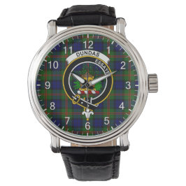 Classic Timeless Clan Dundas Tartan Badge Pset Horloge