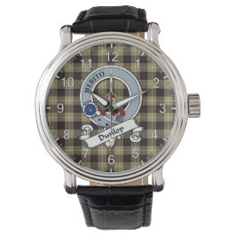 Classic Timeless Clan Dunlop Hunting Badge Tartan Horloge