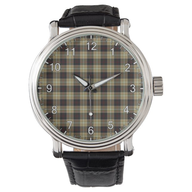 Classic Timeless Clan Dunlop Hunting Tartan Pset Horloge (Voorkant)