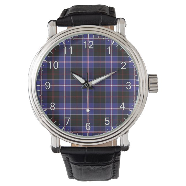 Classic Timeless Clan Dunlop Modern Tartan Horloge (Voorkant)