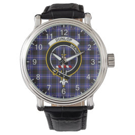 Classic Timeless Clan Dunlop Tartan Badge Pset Horloge