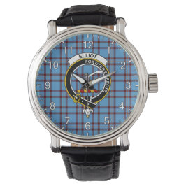 Classic Timeless Clan Elliot Ancient Tartan Badge Horloge