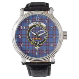 Classic Timeless Clan Elliot Tartan Badge Pset Wa Horloge