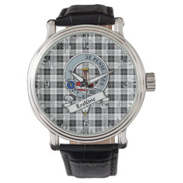 Classic Timeless Clan Erskine Black en White Badg Horloge