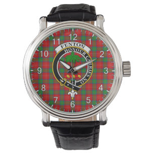 Classic Timeless Clan Fenton Tartan Badge Pset Horloge