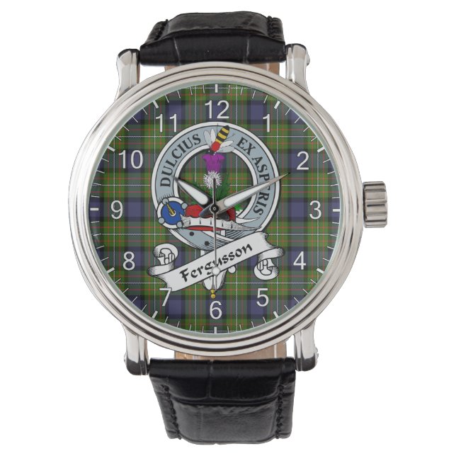 Classic Timeless Clan Ferguson Badge Tartan Watch Horloge (Voorkant)
