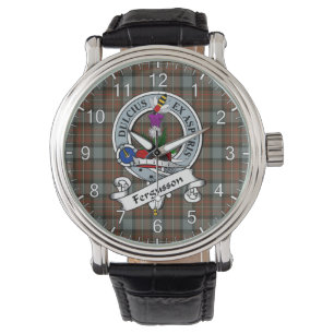 Classic Timeless Clan Ferguson Weathered Badge Tar Horloge
