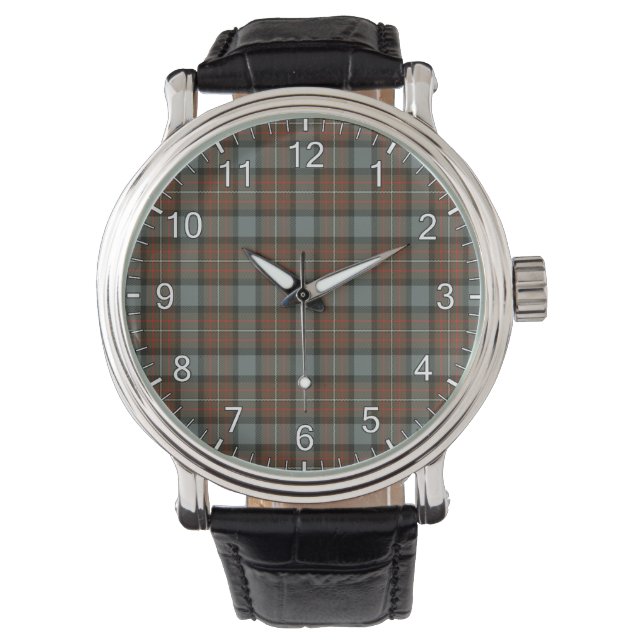 Classic Timeless Clan Ferguson Weathered Tartan Horloge (Voorkant)