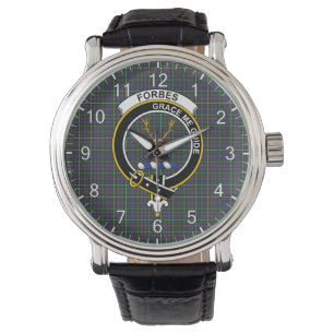 Classic Timeless Clan Forbes of Druinnor Tartan Ba Horloge