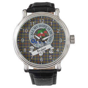 Classic Timeless clan Fraser Hunting Badge Tartan Horloge