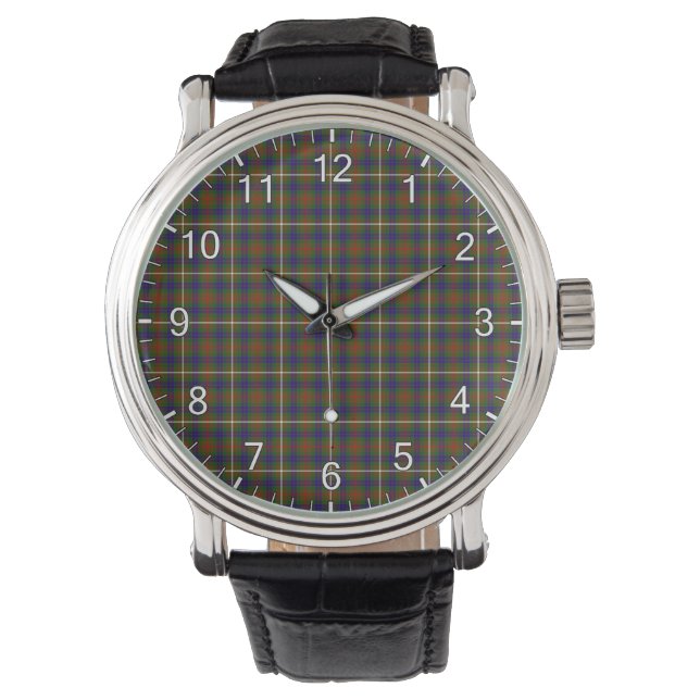 Classic Timeless clan Fraser Hunting Tartan Pset Horloge (Voorkant)