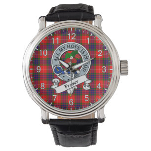 Classic Timeless clan Fraser Modern Badge Tartan Horloge