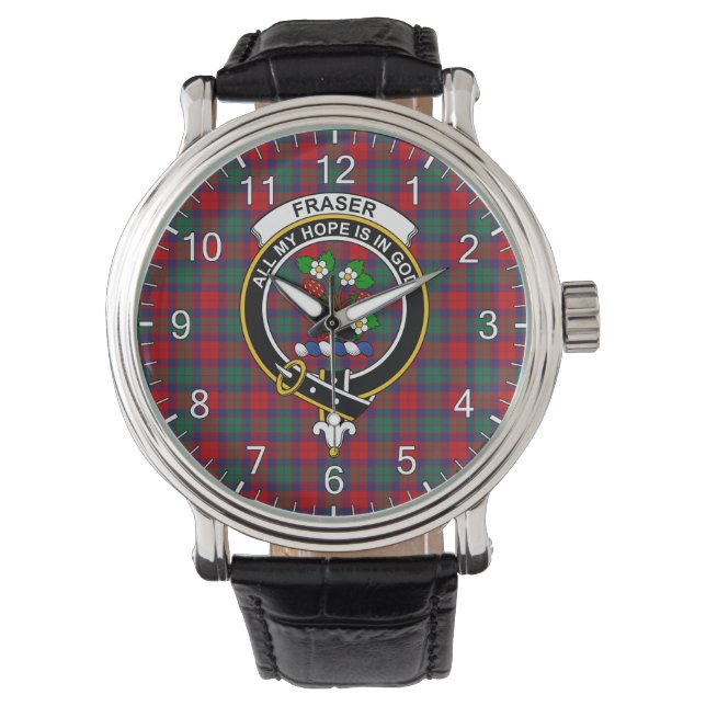 Classic Timeless clan Fraser van Altyre Tartan Bad Horloge (Voorkant)