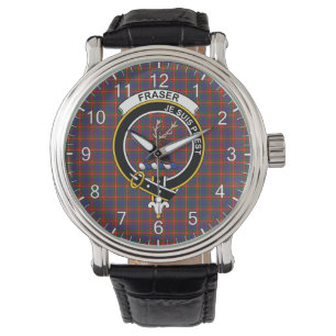 Classic Timeless clan Fraser van Lovat Tartan Badg Horloge