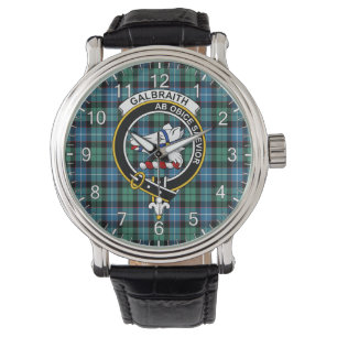 Classic Timeless Clan Galbraith Ancient Tartan Bad Horloge