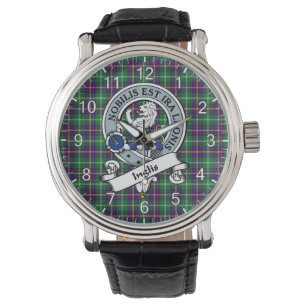 Classic Timeless Clan Inglis Modern Badge Tartan Horloge